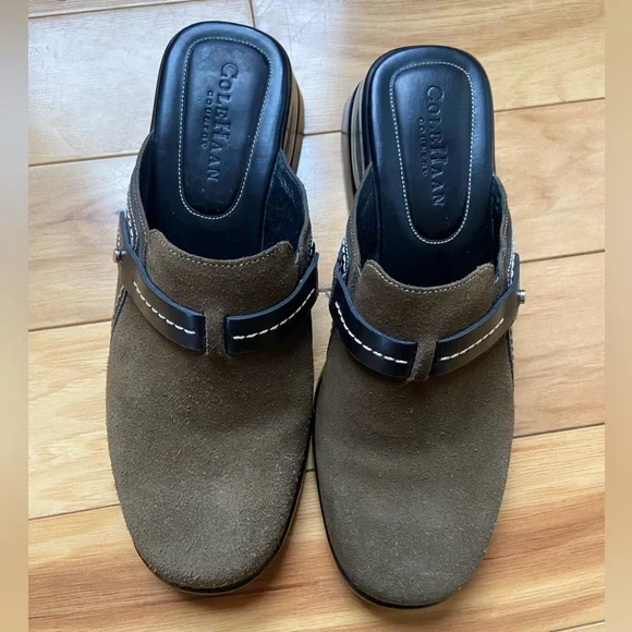 Cole Haan Air Slip On Suede Mule Women's Size 6 B D11818 Green Clogs - Picture 1 of 7